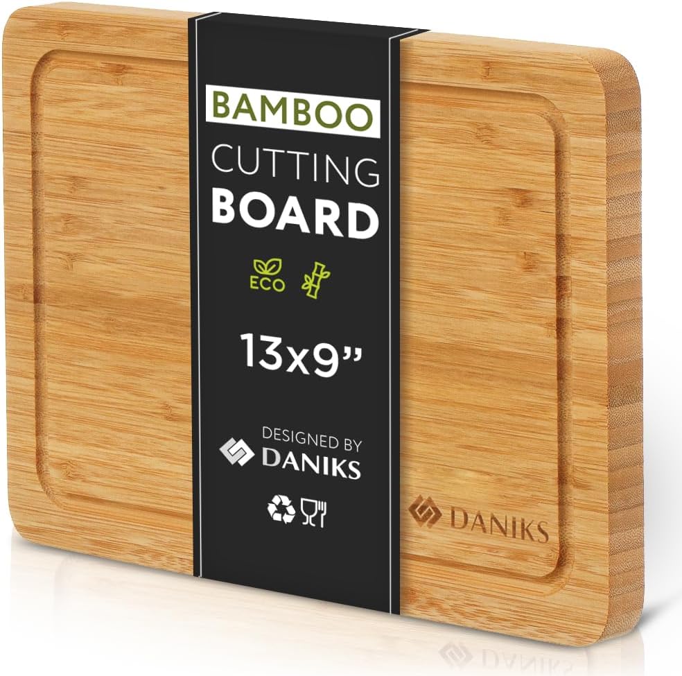 Daniks Tabla de cortar de bambú 100% orgánico